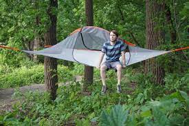 The tentsile stand is the best way to set up tentsile products without the need for trees. Mid Air Camping Tentsile Flite Hanging Tent Review Gearjunkie