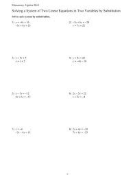 Solving A System Of Two Linear Equations In Two Variables By