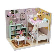Dollhouse miniature with furniture,diy 3d wooden doll house kit apartment style plus with dust cover and led,1:24 scale creative room idea best gift for children friend lover qt005. Miniature Doll House Diy Wooden Dollhouse With Furniture Children Toy Creative Gifts For Kids Aged 14 Adults Friends Family Pink Floral Romatic Walmart Com Walmart Com