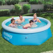 Mit dem capena baukastensystem haben sie die möglichkeit, sich ihren pool maßgeschneidert für sie herstellen z. Bestway Fast Set Aufblasbarer Swimmingpool Rund 244x66 Cm 57265
