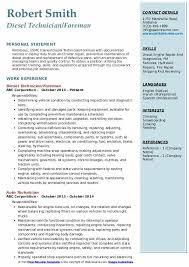 It's not as hard as working on an audi allroad. Diesel Technician Resume Samples Qwikresume