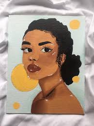 Many artists struggle to paint hair that looks lifelike. Black Woman Curly Hair Portrait Acrylic Painting Mini Canvas Art Portrait Acrylic Cute Canvas Paintings