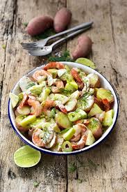 Salade Fraicheur Aux Pommes De Terre Et Crevettes Salade Fraicheur Repas Vegetarien Salade