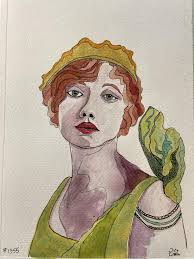 Turquoise background in this painting