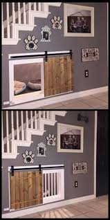 Awesome Dog Kennel Under The Stairs Design Idea If You Want An Indoor Dog House Utilizing The Space Under The Stairs For A Cozy Attract New Homes House Design Dog Houses