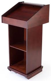 Podium With Wheels Convertible Design For Floor Or Tabletop Red Mahogany In 2020 Church Furniture Table Top Adjustable Shelving