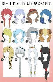 Hairstyle Adopt Hairstyles Girl Woman Text How To Draw Manga Anime Coiffures Manga Dessin De Cheveux Comment Dessiner Un Manga