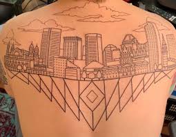 Modern dark building as background. 1 3 First Session Of My Back Piece So Exciting Building Color Then Sky Color To Come Parts Around The Spine Were Pretty Brutal Feel Free To Guess What The 3 Areas Are