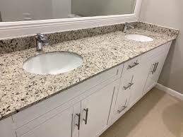 double sink vanity with bianco romano