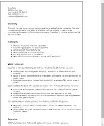 electrical supervisor resume template