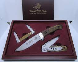 The lockback design gives this knife both the stability of a fixed blade knife and the secure portability of a pocket knife so you can limit your load to only the barest essentials. Sold Price Winchester 2006 In Box 3 Knife Set Limited Edition Invalid Date Est