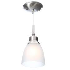 Hampton Bay 1 Light Brushed Nickel Mini Pendant With Frosted White Glass Shade 3 Pack Hbv8991 Bn The Home Depot