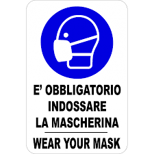 Mascherine all'aperto, obbligo solo in lombardia. Adesivo Obbligo Della Mascherina
