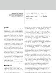 Importance of health history questionnaire. Pdf Health Insurance And Access To Health Care Services In Developing Countries
