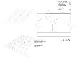 Cati Detayi Duz Kenet Profil Roof Detail Standing Seam Roof Mimari Portfolyosu Mimari Detaylar Cati
