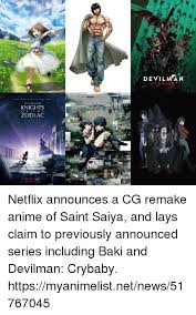 We did not find results for: Devilman Knights O Et He Zodiac Netflix Announces A Cg Remake Anime Of Saint Saiya And Lays Claim To Previously Announced Series Including Baki And Devilman Crybaby Httpsmyanimelistnetnews51767045 Anime Meme On