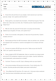Problemas De Subtracao Para Imprimir Ensino Fundamental