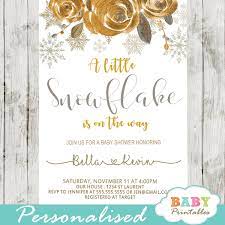 Gender Neutral Snowflake Baby Shower Invitations D403 Baby Printables