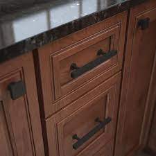 Brainerd Square Bar 3 3 4 In Center To Center Matte Black Rectangular Bar Drawer Pulls Lowes Com Maple Kitchen Cabinets Cherry Cabinets Kitchen Black Cabinet Hardware