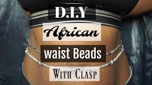 Diy African Waist Beads Tutorial With A Clasp No Elastic Youtube Waist Beads African Beading Tutorials Diy African Jewelry