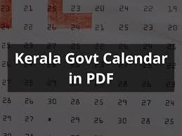 Download Kerala Government Calendar 2020 2021 Pdf