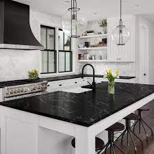 I selected it in a honed finish to mute the formality and subdue the light from reflecting off. Giani Belgotta Black Marble Countertop Paint Kit Giani Inc Marble Countertops Kitchen Black Marble Countertops Modern Black Kitchen
