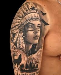 Once they entered adulthood, three dots were also tattooed onto their chin. 15 Ideas Womens Tattoos Sleeve Native American Indian Skull Tattoos Native American Tattoo Sleeve Native American Girl Tattoo