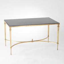 Coffee table ~ cocktail table ~ country french coffee table by drexel heritage. French Square Leg Cocktail Table Brass Black Granite