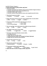 Berikut ini adalah contoh soal dan kunci jawaban ulangan akhir semester (uas) mata pelajaran pendidikan agama islam (pai) semester 1 (ganjil/gasal) kelas 4 (iv) sd/mi. Top Pdf Soal Plh Sd Kelas 4 Semester 1 123dok Com