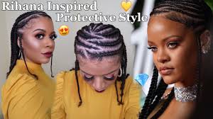 Maybe you would like to learn more about one of these? Cornrows Braids Protective Style Inspired By Rihanna No Added Hair Natural Hair Styles Youtube