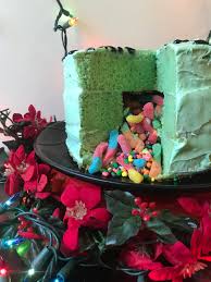 I used to work in the disney store when he was a i guess it's the idea of trying to eat it and get it all over your gums so that you look scary for the rest of the night. Oogie Boogie Christmas Surprise Cake Monsterstewart