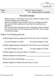 Primaryleap Co Uk Reversible Changes Worksheet Matter Worksheets 6th Grade Worksheets Chemistry Worksheets