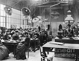 America S Gilded Age Era In Nyc Women Working In A Hat Factory C 1900 Cwl Ai Poster Factory Japanese Lighting