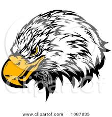 Bald Eagle Clipart Black And White Black And White Cartoon Feather Clipart Grinning Bald Eagle Mascot Head Royalty Free Vector Eagle Mascot Free Vector Illustration Vector Illustration