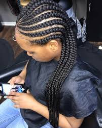 A cornrow braid is a type of plait that is woven flat to the scalp in straight rows and has a raised appearance, resembling rows of corn or sugarcane (hence their apt name). Curved Straight Back Cornrows Black Hair Tribe
