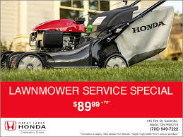 We carry a variety of the most popular honda walk behind mowers in stock and ready for pick up. Great Lakes Honda In Sault Ste Marie Lawnmower Service Special