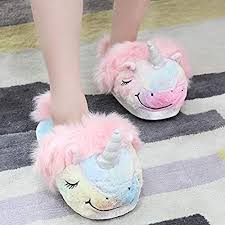 Anddyam Kids Family Unicorn Slippers Household Anti Slip Indoor Home Slippers For Girls And Boys Slippers For Girls Unicorn Slippers Plush Unicorn Slippers