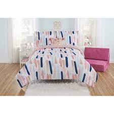The twin/twin xl set comes with one comforter, one standard sham, and two decorative pillowcases, and full/queen set comes with one comforter, two standard shams, and two decorative pillowcases. Mainstays Painterly Strokes Comforter Set With Tasseled Pillow Twin Twin Xl Walmart Com Walmart Com