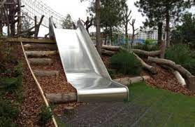 Slide with sidesthis video provides an example of how you might go about building this playground element. Diy Metal Embankment Slide Google Search Outdoor Playscapes Backyard Play Backyard Fort