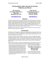 National level peer reviewed journal. Pdf The Academic Open Access E Journal Platform And Portal Keith Harman Academia Edu