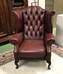 1 Fauteuil Chesterfield Des Annees 70 En Cuir Rouge Luckyfind Wingback Chair Accent Chairs Chair