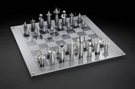 Translucent handmade modern geometric colorful resin chess pieces. Rocket Chess Set Chess Game Modern Design Laura Cowan