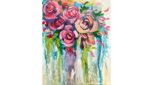 How to paint flowers on canvas. Easy Drip Roses Step By Step Painting On Canvas For Beginners The Art Sherpa