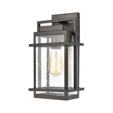 The many beautiful choices include wall sconces, chain hung chandelier and tiffany style glass panels in geometric, right angle designs are also easy to find. Breckenridge Outdoor Wall Sconce By Elk Lighting 46760 1