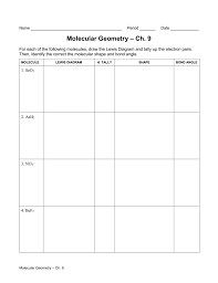 Check the molecular geometry box in the simulation 2. Molecular Geometry Worksheet