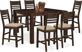 Asbury park autumn brown and white storage extendable counter height dining room set. Tribeca Counter Height Dining Table And 6 Dining Chairs Value City Furniture