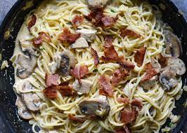 Creamy Chicken Bacon Mushroom Carbonara Southern Parm