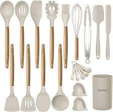 Check spelling or type a new query. Kinfayv Silicone Cooking Utensils Kitchen Utensil Set 21 Pcs Wooden Handles Nontoxic Bpa Silicone Cooking Utensils Silicone Kitchen Utensils Silicon Utensils