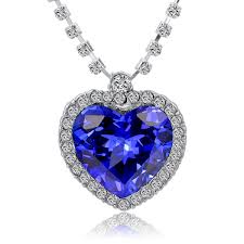 Rose wonders why it looks like a sapphire when cal says it's a diamond. H H Uk Titanic Heart Of The Ocean Necklace Blue Crystal Heart In White Crystal Mount Buy Online In Qatar At Qatar Desertcart Com Productid 50403986