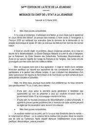 Pas besoin de se déplacer ni d'aller dans un centre d'examen. Cabinet Civil Prc Su Twitter Message Du Chef De L Etat A L Occasion De La 54eme Edition De La Fete De La Jeunesse Biyaspeech Youthday Paulbiya Cameroun Https T Co Q5deo09sp1